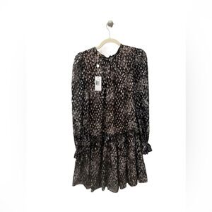 NWT Michael Kors Collection Leopard Silver Mini Dress - SIZE 4